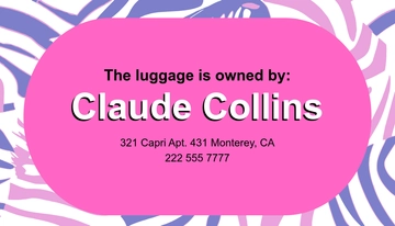 Free Colorful Luggage Tag Template to Edit Online