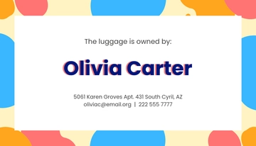 Free Cute Luggage Tag Template to Edit Online