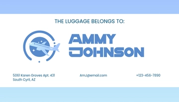 Free Travel Luggage Tag Template to Edit Online