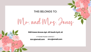 Free Wedding Luggage Tag Template to Edit Online