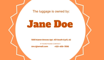 Free Round Luggage Tag Template to Edit Online