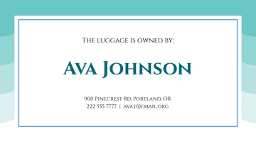 Free Waterproof Luggage Tag Template to Edit Online