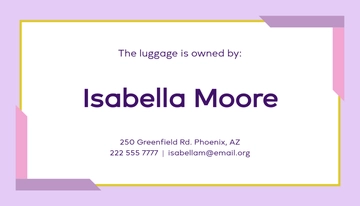 Free Bright Luggage Tag Template to Edit Online