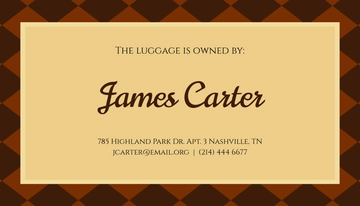 Free Privacy Luggage Tag Template to Edit Online
