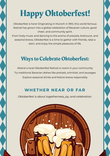 Free Professional Oktoberfest Email Newsletter Template to Edit Online