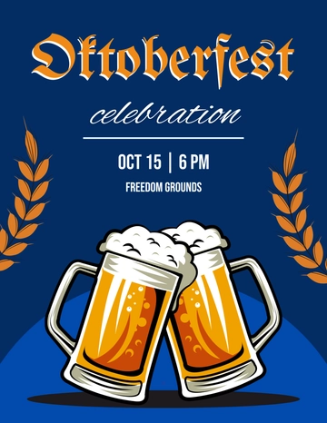 Free Blue Oktoberfest Flyer Template to Edit Online