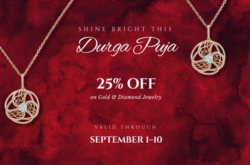 Free Modern Jewelry Durga Puja Banner Template to Edit Online