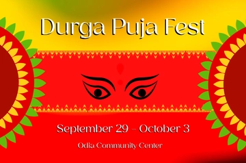 Free Colorful Durga Puja Odia Banner Template to Edit Online