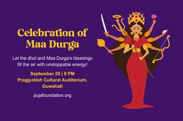 Free Hindu Durga Puja Banner Template to Edit Online