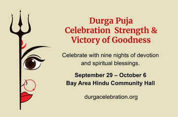 Free Durga Puja Logo Banner Template to Edit Online