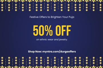 Free Blank Durga Puja Offer Banner Template to Edit Online