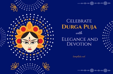 Free Professional Durga Puja Banner Template to Edit Online