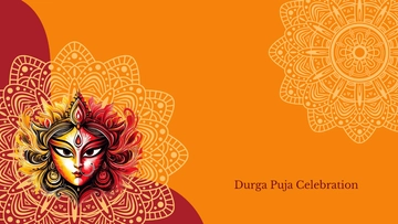 Free Durga Puja Celebration Background Template to Edit Online