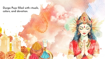 Free Durga Puja Decorative Background Template to Edit Online