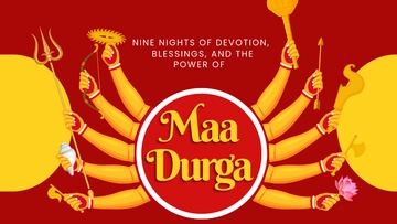 Free Navratri Durga Puja Background Template to Edit Online