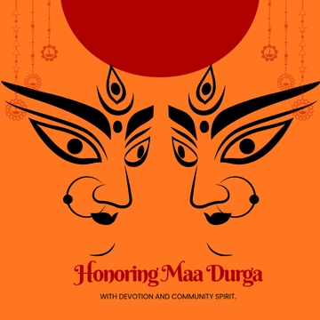 Free Creative Durga Puja Illustration Template to Edit Online