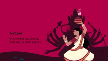 Free Durga Puja Agomoni Background Template to Edit Online