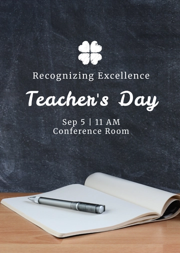 Free Professional Teachers Day Invitation Template to Edit Online