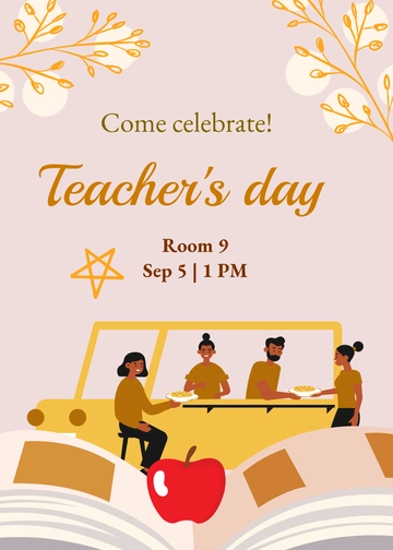 Free Teachers Day Dinner Invitation Template to Edit Online
