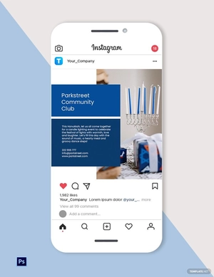 Hanukkah Invitation Instagram Post Template