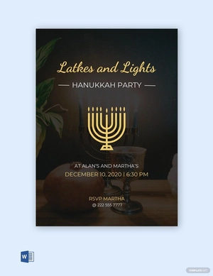 Hanukkah Family Party Invitation Template