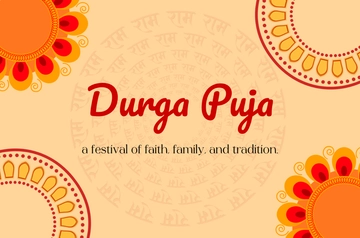 Free Modern Bengali Durga Puja Template to Edit Online