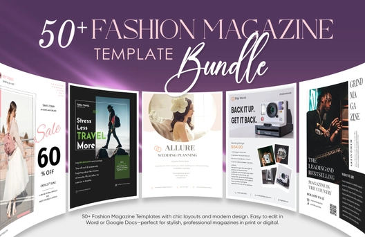 50+ Fashion Magazine Template Bundle