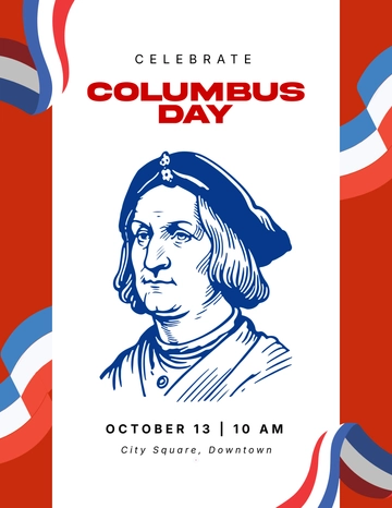 Free Simple Columbus Day Flyer Template to Edit Online