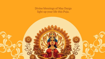 Free Golden Hindu Durga Puja Template to Edit Online
