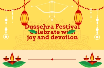 Free Blank Dussehra Festival Banner Template to Edit Online