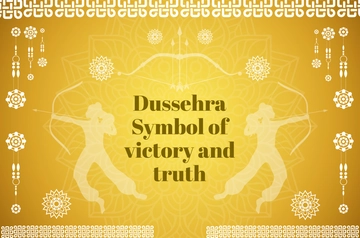 Free Gold Dussehra Logo Banner Template to Edit Online