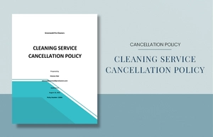 Cleaning Service Cancellation Policy Template