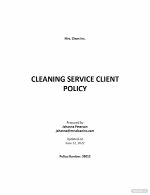 Cleaning Service Client Policy Template