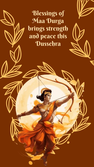 Free Brown Dussehra Durga Template to Edit Online