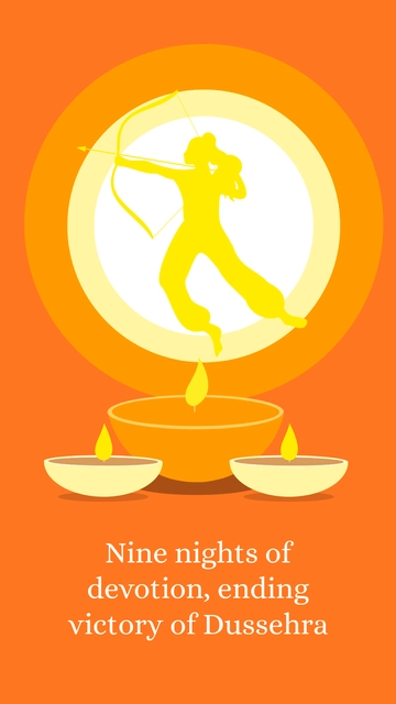 Free Orange Navrati Dussehra Template to Edit Online