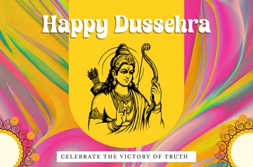 Free Colorful Happy Dussehra Banner Template to Edit Online