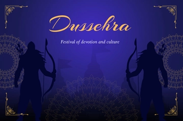 Free Traditional Dussehra Banner Template to Edit Online