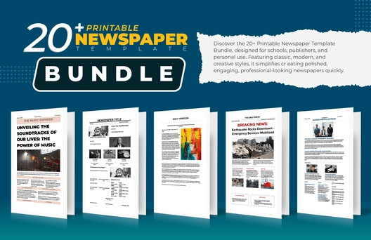 20+ Printable Newspaper Template Bundle