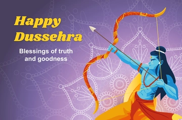 Free Dussehra Greeting Banner Template to Edit Online