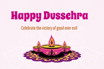 Free Minimalist Dussehra Banner Template to Edit Online
