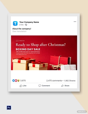 Boxing Day Sale Facebook Post Template