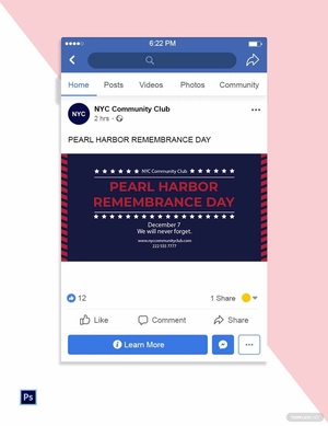 Remembrance Day Facebook Shared Image Template