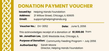 Donation Payment Voucher Template
