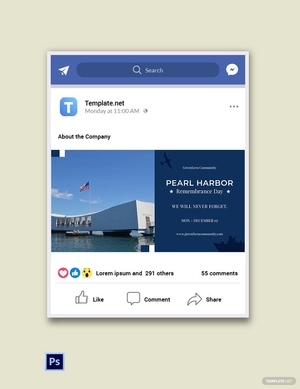 Pearl Harbor Day Facebook post template