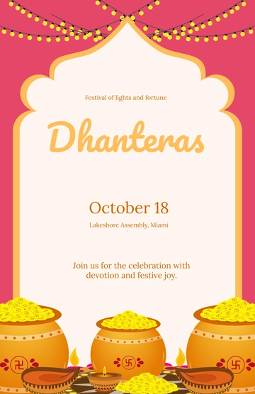 Free Colorful Dhanteras Lights Template to Edit Online