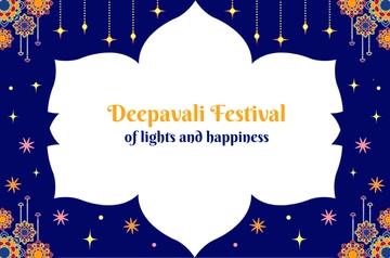 Free Blue Deepavali Banner Template to Edit Online