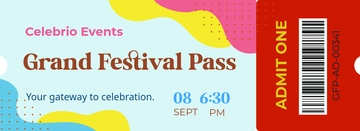Free Festival Admission Ticket Template to Edit Online