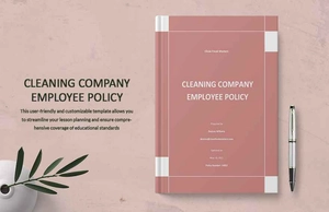 Cleaning Company Employee Policy Template