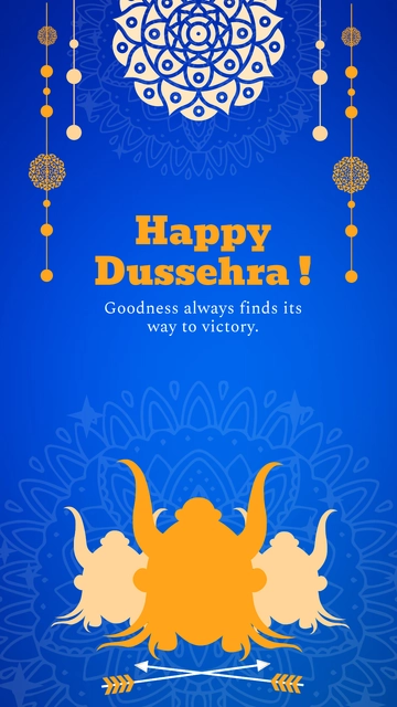 Free Dussehra Wishes Quotes Template to Edit Online