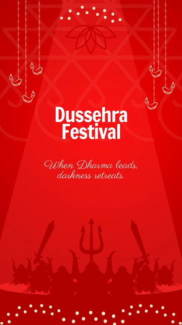 Free Dussehra Festival Quotes Template to Edit Online